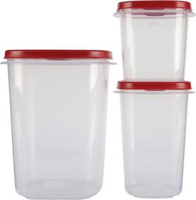 img 3 attached to 🔴 Racer Red 6-Piece Set of Rubbermaid Easy Find Lids Food Storage Containers