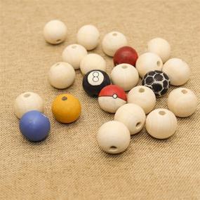 img 1 attached to 🔨 Enhance Your Creations with THYSSEN 300pcs 20mm Natural Round Wooden Beads - Perfect for DIY Crafts and Decorations