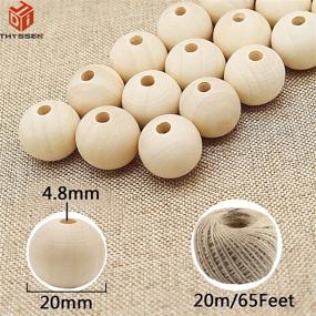 img 3 attached to 🔨 Enhance Your Creations with THYSSEN 300pcs 20mm Natural Round Wooden Beads - Perfect for DIY Crafts and Decorations