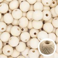 🔨 enhance your creations with thyssen 300pcs 20mm natural round wooden beads - perfect for diy crafts and decorations logo