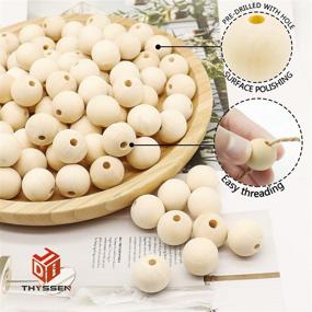 img 2 attached to 🔨 Enhance Your Creations with THYSSEN 300pcs 20mm Natural Round Wooden Beads - Perfect for DIY Crafts and Decorations