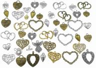 steampunk charm pendant connectors - assorted love heart 🔗 shapes - diy necklace & bracelet making accessories (100 grams) logo