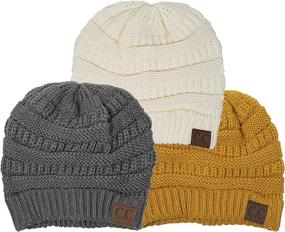 img 4 attached to H 6020A 3 066470 Solid Beanie 3 Pack Burgundy Outdoor Recreation