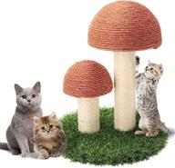 🐱 cat scratching post - interactive mushroom claw scratcher, giftparty 15x12 inch natural sisal scratchers pole - fun kitty toy logo