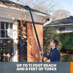 img 1 attached to 🧹 WORX WA4094 GUTTERPRO Universal Gutter Cleaning Kit: 11’ Reach - Clean Gutters with Ease!