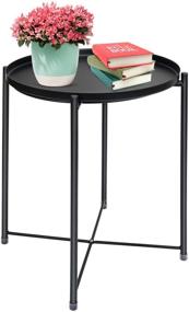 img 4 attached to Multipurpose Expandable Tray Metal End Table: Foldable, Removable and Waterproof Side Table, Ideal for Living Room, Bedroom, and Home Storage