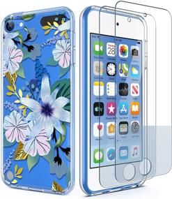 img 4 attached to 📱 ULAK iPod Touch 7/6/5 Clear Case with 2 Screen Protectors - Slim TPU Bumper Hard Case for Latest 2019 Generation with Floral Design