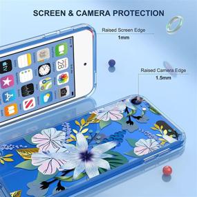 img 2 attached to 📱 ULAK iPod Touch 7/6/5 Clear Case with 2 Screen Protectors - Slim TPU Bumper Hard Case for Latest 2019 Generation with Floral Design