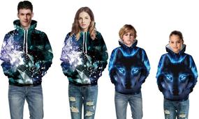 img 1 attached to 🌌 CYUURO Unisex 3D Galaxy Digital Print Sweatshirts Hoodies with Pocket for Men and Women