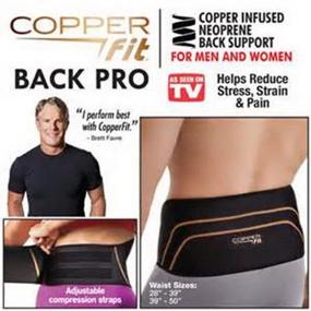 img 1 attached to Copper Fit Back Pro: As Seen On TV Lumbar Support Belt - Small/Medium Size (28"-39") for Effective Compression and Lower Back Relief