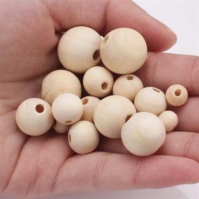 img 1 attached to Natural Wood Beads Assorted Sizes with Holes - Bulk 500 PCS Crafting Supplies for Jewelry Making, Macrame, and Garland Crafts - Unfinished Wooden Beads for DIY Decor