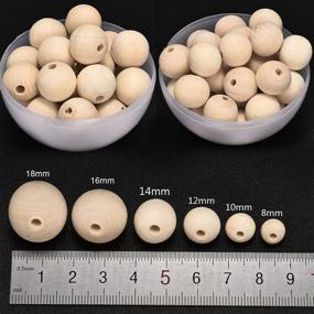 img 3 attached to Natural Wood Beads Assorted Sizes with Holes - Bulk 500 PCS Crafting Supplies for Jewelry Making, Macrame, and Garland Crafts - Unfinished Wooden Beads for DIY Decor