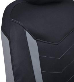 img 1 attached to Superior Protectorate Neoprene Car Seat Covers: Black & Gray Two Tone Chevron Stitched - Premium Waterproof Automotive Seat Protectors with Multi-Layer Material for a Perfect Interior Fit