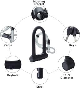 img 3 attached to 🔒 Heavy Duty Bike U Lock with Strong Cable - Secure Bicycle & Motorcycle U-Lock Shackle Locks