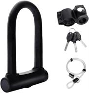 🔒 heavy duty bike u lock with strong cable - secure bicycle & motorcycle u-lock shackle locks logo