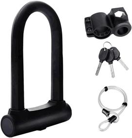 img 4 attached to 🔒 Heavy Duty Bike U Lock with Strong Cable - Secure Bicycle & Motorcycle U-Lock Shackle Locks