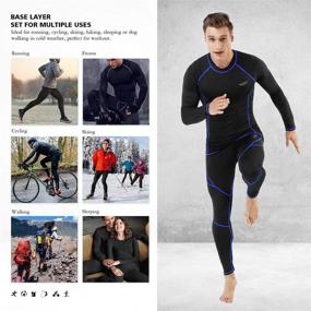 img 1 attached to 🧥 Men's Thermal Long Johns Set with Fleece-Lined Base Layer Top and Bottoms