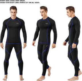 img 3 attached to 🧥 Men's Thermal Long Johns Set with Fleece-Lined Base Layer Top and Bottoms