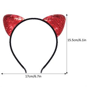 img 3 attached to 🐱 8 pcs Beinou Reversible Sequin Cat Ears Headband: Shiny Hair Hoops for Women & Girls - Cute Bling Kitty Hairband for Daily & Party Wear