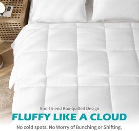 img 2 attached to 🌟 Luxurious Cobnom Down Alternative Comforter: Full/Queen Size, All-Season Bedding for Maximum Comfort - Soft Cotton Cover, Breathable Eucalyptus Mixed Microfiber Quilted Duvet Insert in Crisp White – Machine Washable & Odor-free