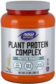 img 4 attached to 🌱 Порошок NOW Sports Nutrition Plant Protein Complex: ванильный вкус, 2-фунтовый контейнер с содержанием 22 г белка.