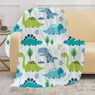 🦖 pearden dinosaur blanket - cozy flannel fleece throw for nursery, couch, or bed - perfect boys gift - 50''x40'' logo