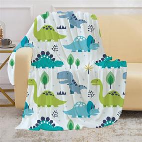 img 4 attached to 🦖 PEARDEN Dinosaur Blanket - Cozy Flannel Fleece Throw for Nursery, Couch, or Bed - Perfect Boys Gift - 50''x40''