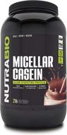 🍫 nutrabio micellar casein - slow digesting protein powder, 2 lbs dutch chocolate - muscle growth, essential amino acids - non-gmo, gluten & soy free logo