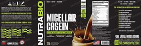 img 1 attached to 🍫 NutraBio Micellar Casein - Slow Digesting Protein Powder, 2 lbs Dutch Chocolate - Muscle Growth, Essential Amino Acids - Non-GMO, Gluten & Soy Free