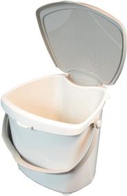 img 2 attached to Redmon For Kids 8003: The Ultimate Sure-Close Kitchen Food Scrap Pail in Warm Gray and Beige