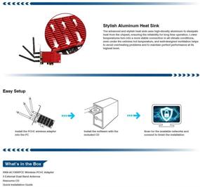 img 1 attached to 📶 Rosewill RNX-AC1900PCE адаптер беспроводного подключения PCI Express двойной частоты AC1900 - 11AC 1900Мбит/с беспроводная карта