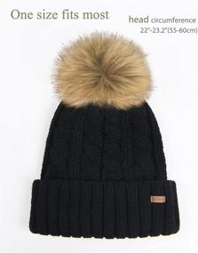 img 2 attached to Stay trendy and warm with Camptarce Winter Hats for Women: Chunky Knit Beanie with Pom Pom - Cute, Stylish, and Cozy Skull Ski Cap.