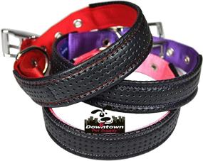 img 2 attached to Deluxe Thick Dog Collar by Downtown Pet Supply - Adjustable in Blue, Red, Black, Purple, or Pink - Sizes Small, Medium, Large, or X-Large