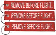 apex imports 3x remove before flight red/white key chain 5.5" x 1" (3 pack) - high quality aviation-themed keychains logo