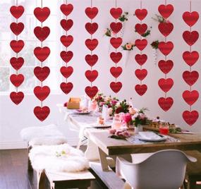 img 3 attached to ❤️ 12PCS Valentine’s Day Heart Garland Decorations - Party Hanging String Decor Supplies Cutouts by Jollylife