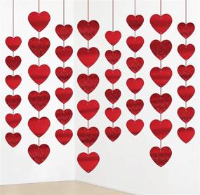 img 4 attached to ❤️ 12PCS Valentine’s Day Heart Garland Decorations - Party Hanging String Decor Supplies Cutouts by Jollylife