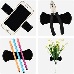 img 1 attached to 📱 Sumind 8 Pieces Sticky Gel Pads - Sticky Phone Holder Stand Sticker for Car Phone Supplies - Non-Slip, Washable (Black)