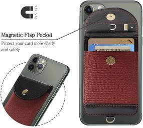 img 2 attached to 📱 Wrist Lanyard with ID Holder: Doormoon Red Card Wallet & Phone Sleeve for Securely Carrying Credit Cards and Cash with Extra Tall Pocket