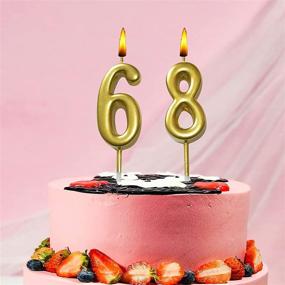 img 1 attached to Set of 10 Birthday Numeral Candles, Cake Topper Decoration for Kids and Adults, Number 0-9 Cake Candles for Birthday, Wedding, Anniversary Party Celebration - Gold