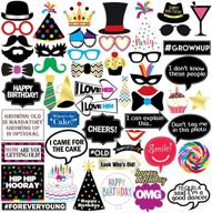 sterling james co. funny birthday party photo booth props - 47 pieces - milestone birthdays (21st, 30th, 40th, 50th, 60th, 70th, 80th, 90th) - supplies, decorations, and favors logo