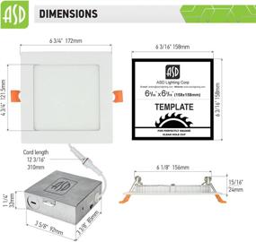 img 2 attached to 💡 ASD Ultra Thin Square LED Recessed Lighting 6 Inch: Versatile Color Temperatures, Dimmable & Energy Efficient