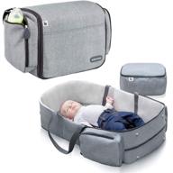 🏻 babymoov travelnest gray: comfy 3-in-1 portable bassinet, travel crib & diaper bag set logo