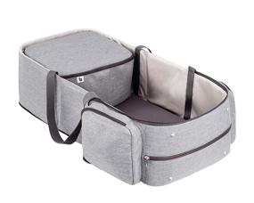 img 2 attached to 🏻 Babymoov Travelnest Gray: Comfy 3-in-1 Portable Bassinet, Travel Crib & Diaper Bag Set