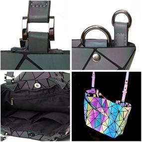 img 1 attached to Geometric Luminous Holographic Reflective Cross Body Women's Handbags & Wallets