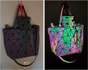 img 3 attached to Geometric Luminous Holographic Reflective Cross Body Women's Handbags & Wallets