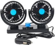 🌬️ enhance car comfort with the electric car cooling air fan - dual fan 12v with 2 speeds, 360° rotation for truck, van, boat and rv logo