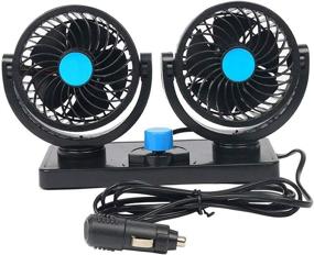 img 4 attached to 🌬️ Enhance Car Comfort with the Electric Car Cooling Air Fan - Dual Fan 12V with 2 Speeds, 360° Rotation for Truck, Van, Boat and RV