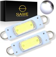 🚗 sawe - high-performance 44mm cob festoon led bulbs for car side door courtesy - rigid loop 1.73" led light bulbs - 561 562 567 (2 pieces) - white logo