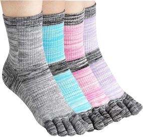 img 4 attached to Ultimate Performance: Women's 4 Pack Toe Socks Ideal for Running and Athletics