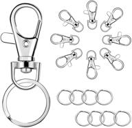 🔑 100 pack keychain hooks with rings - perfect for diy crafts, lanyard jewelry making (50 metal lobster claw clasps + 50 split key rings) logo